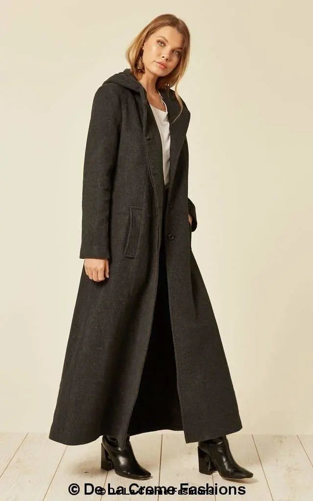 Oversized Wool Blend Hooded Long Coat (1716) - GLR SHOPPING