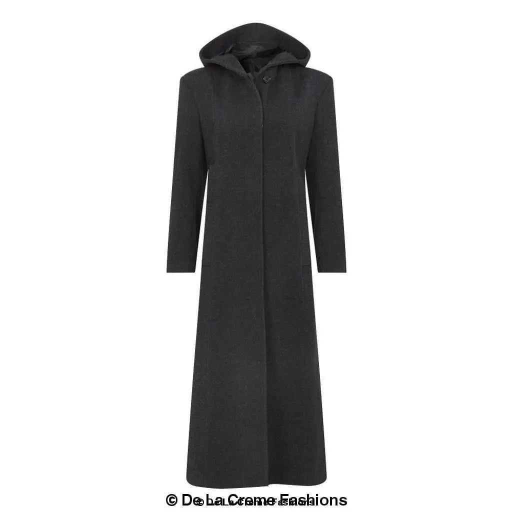 Oversized Wool Blend Hooded Long Coat (1716) - GLR SHOPPING