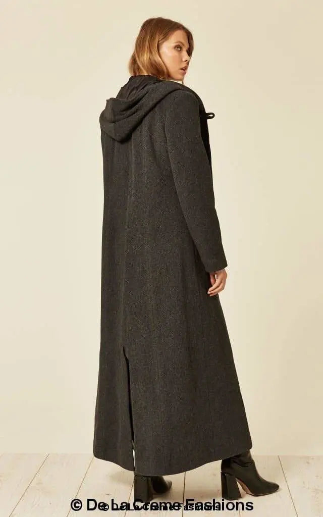 Oversized Wool Blend Hooded Long Coat (1716) - GLR SHOPPING