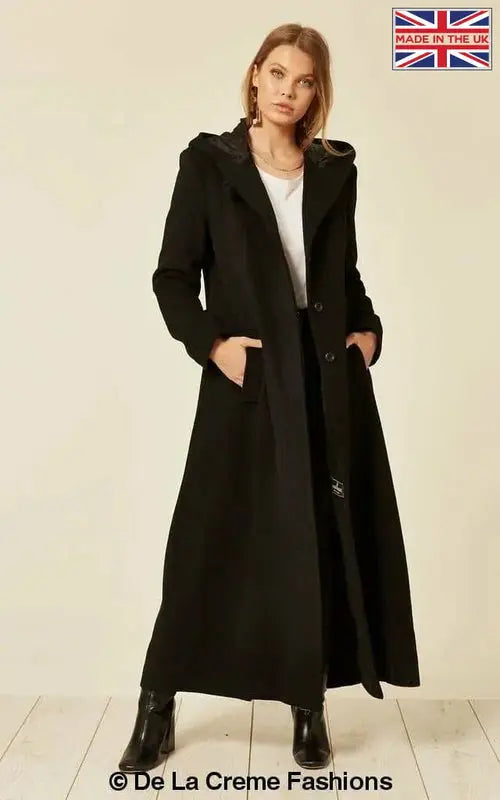 Oversized Wool Blend Hooded Long Coat (1716) - GLR SHOPPING