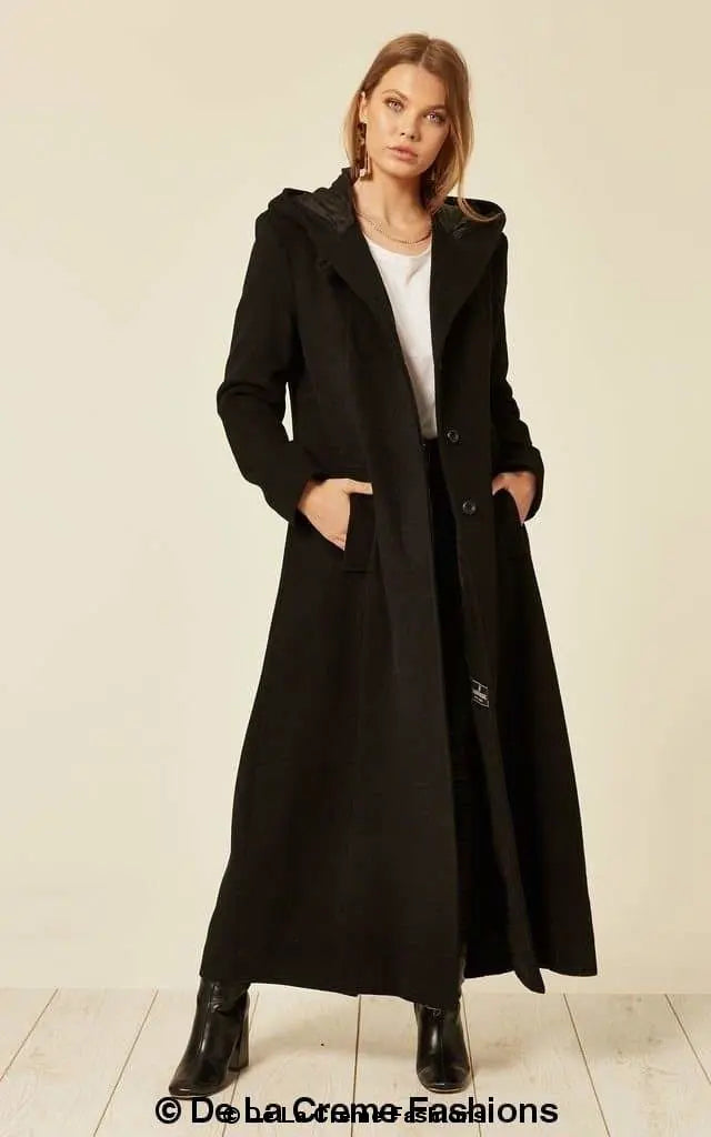 Oversized Wool Blend Hooded Long Coat (1716) - GLR SHOPPING