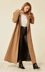 Oversized Wool Blend Hooded Long Coat (1716) - GLR SHOPPING