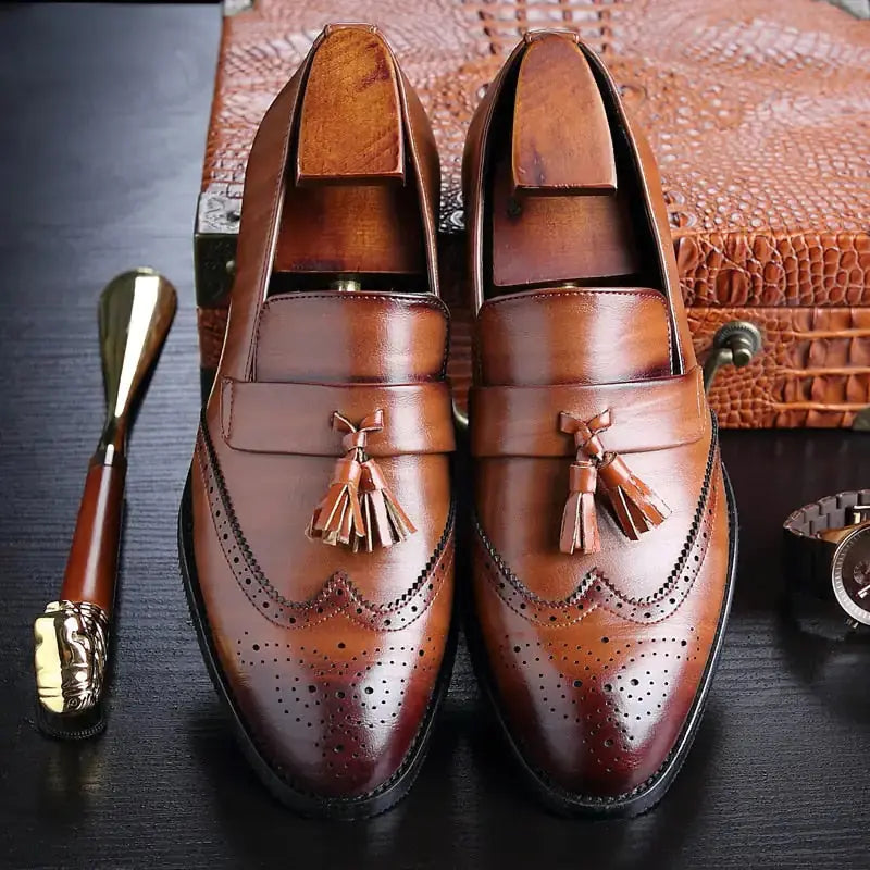 Classic Leather Tassel Loafers - GLR SHOPPING