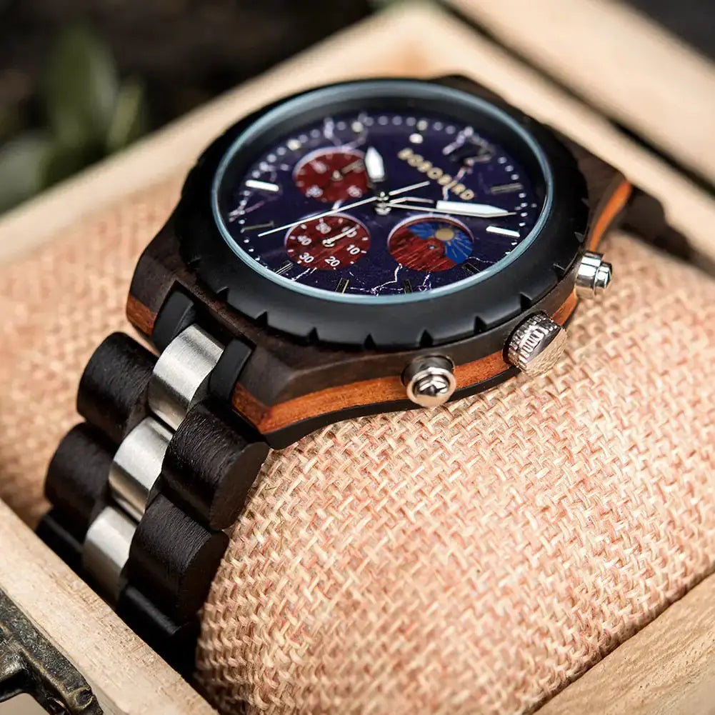 Luxury Wooden Chronograph Watch for Men - GLR SHOPPING