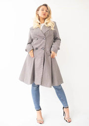 Vanessa Dogtooth Fit and Flare Mac Coat - GLR SHOPPING