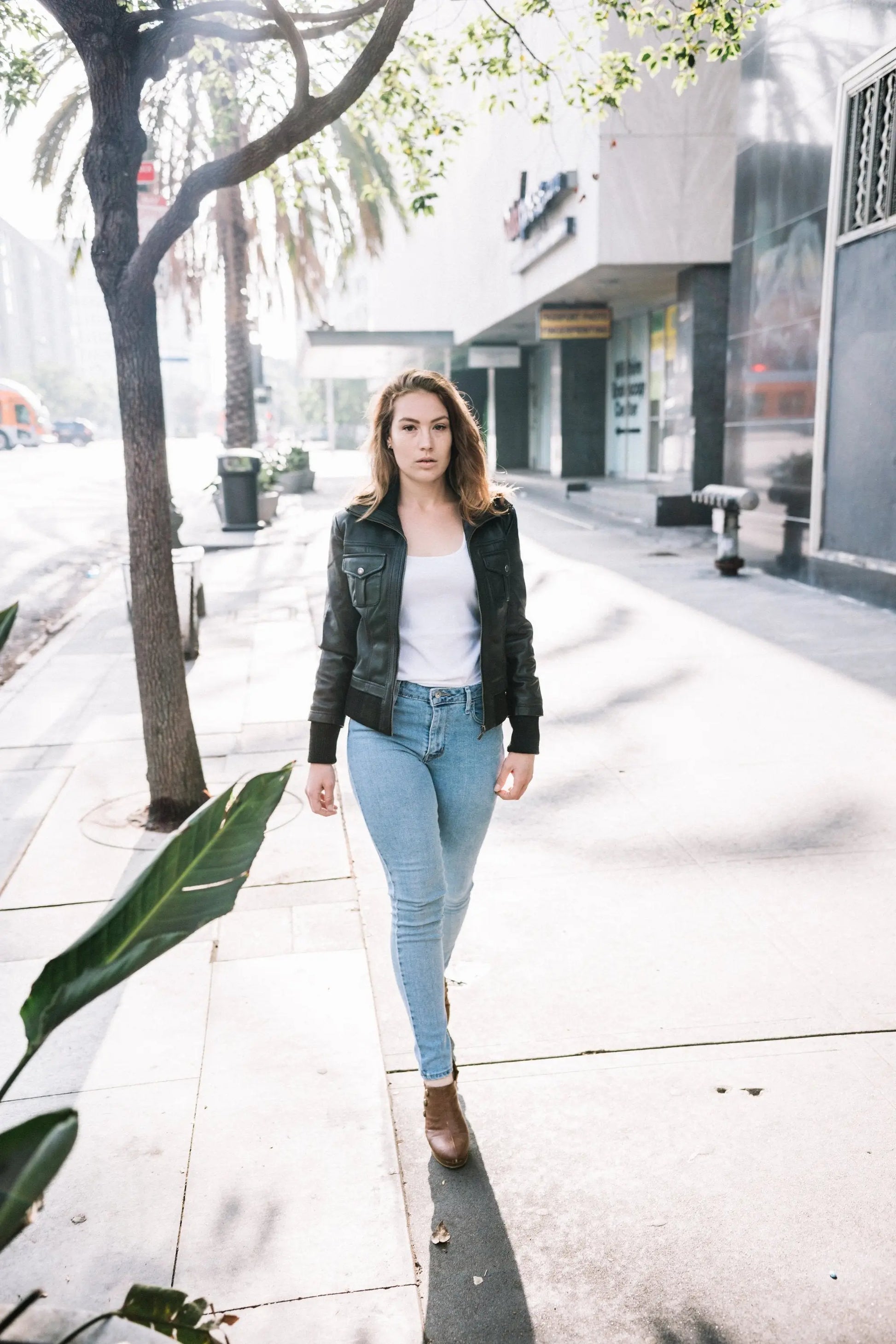 Bailey Womens Leather Bomber Jacket - GLR SHOPPING