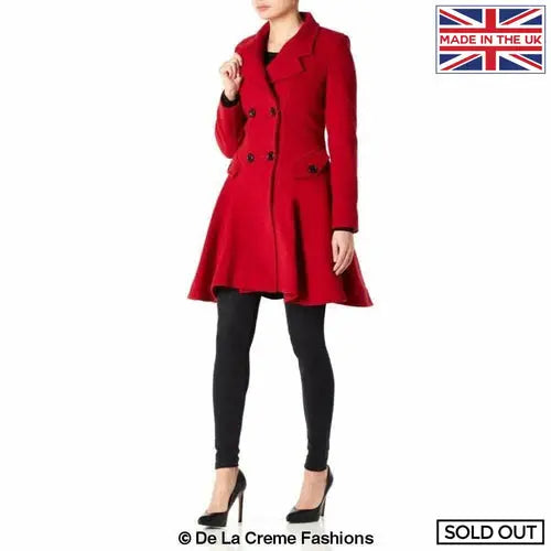 Wool Blend Double Breasted Skater Coat (1102) - GLR SHOPPING