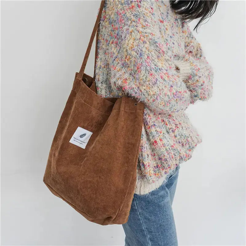 Women Corduroy Canvas Shoulder Bags - GLR SHOPPING