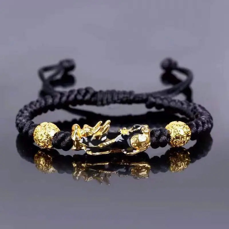 Black Gold Beaded Pixiu Bracelet GLR SHOPPING