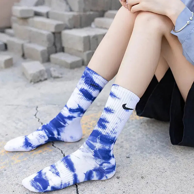 Women Tie-dye Middle Tube Socks GLR SHOPPING