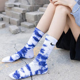 Women Tie-dye Middle Tube Socks