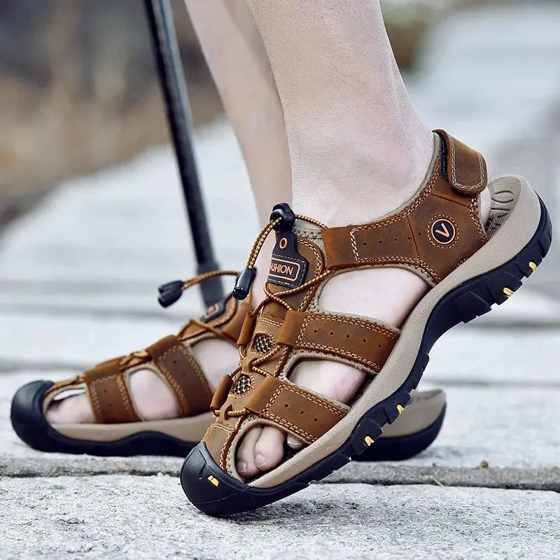 MIXIDELAI Genuine Leather Men Shoes Summer New Large Size Men's Sandals GLR SHOPPING