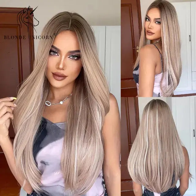 Synthetic Long Brown Wig GLR SHOPPING