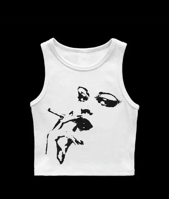 2022 Summer Print Personality Bright Color Sleeveless Y2K Clothes GLR SHOPPING