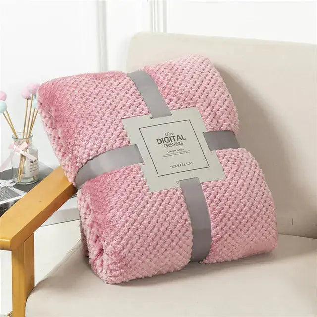 Fluffy Plaid Winter Bed Blankets GLR SHOPPING