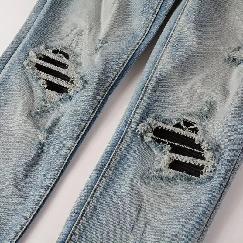 Ripped Patch Jeans GLR SHOPPING