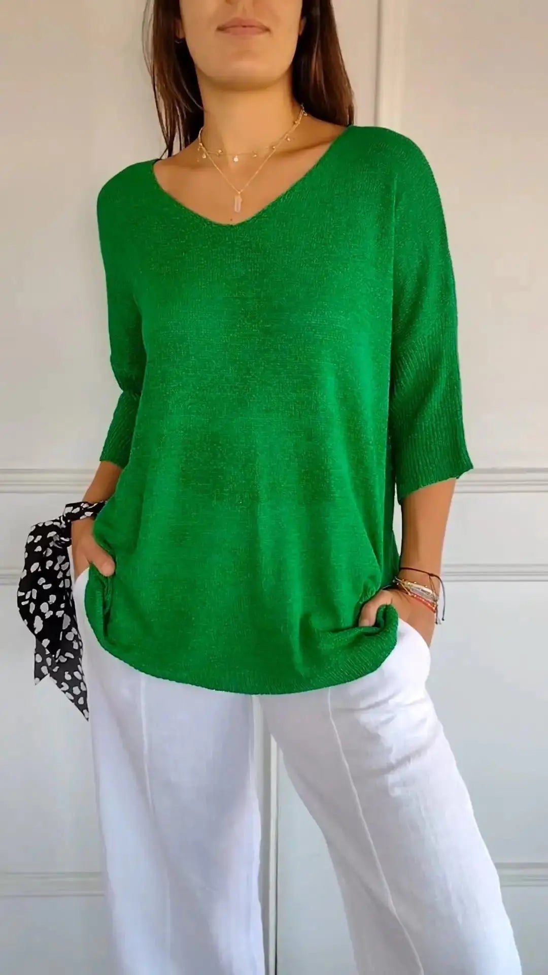 Trendy V-Neck Top GLR SHOPPING