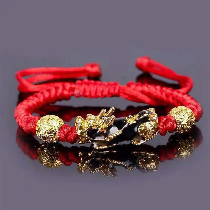 Black Gold Beaded Pixiu Bracelet GLR SHOPPING