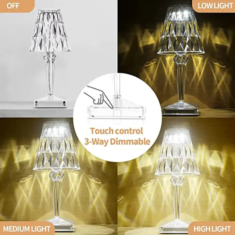 Diamond Table Lamp: USB Touch Sensor LED Night Light GLR SHOPPING