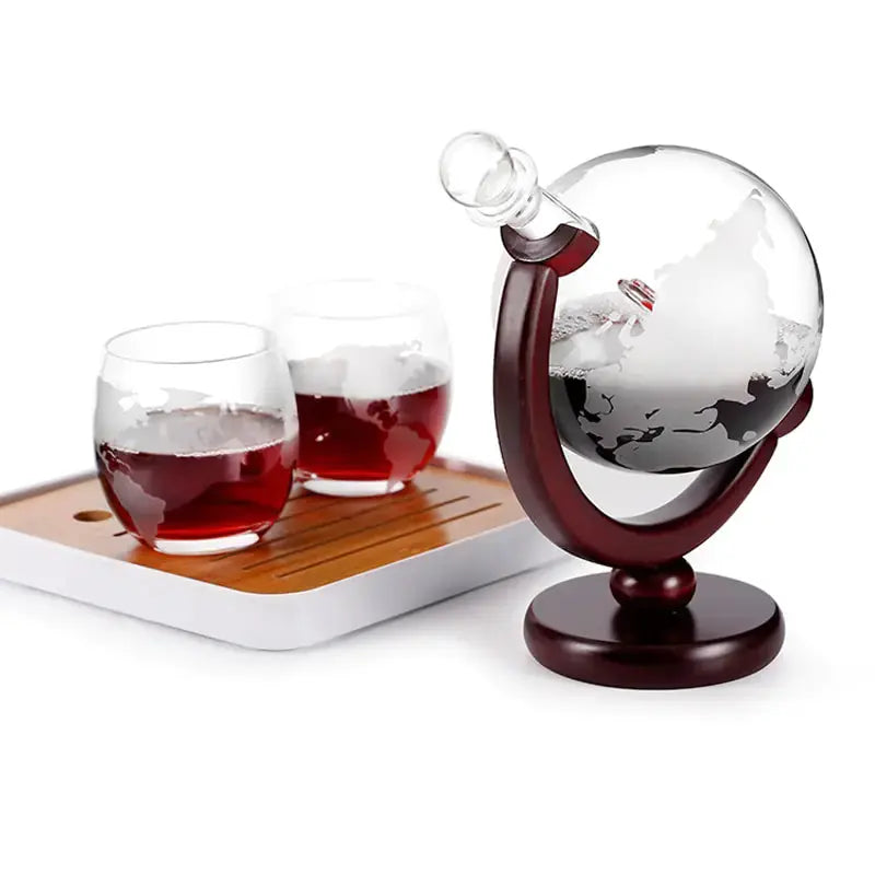 Whiskey Decanter Globe Wine Aerator Glass Set GLR SHOPPING