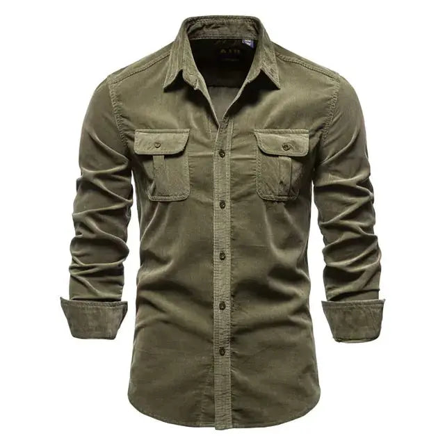 Men's Business Casual Corduroy Shirt GLR SHOPPING