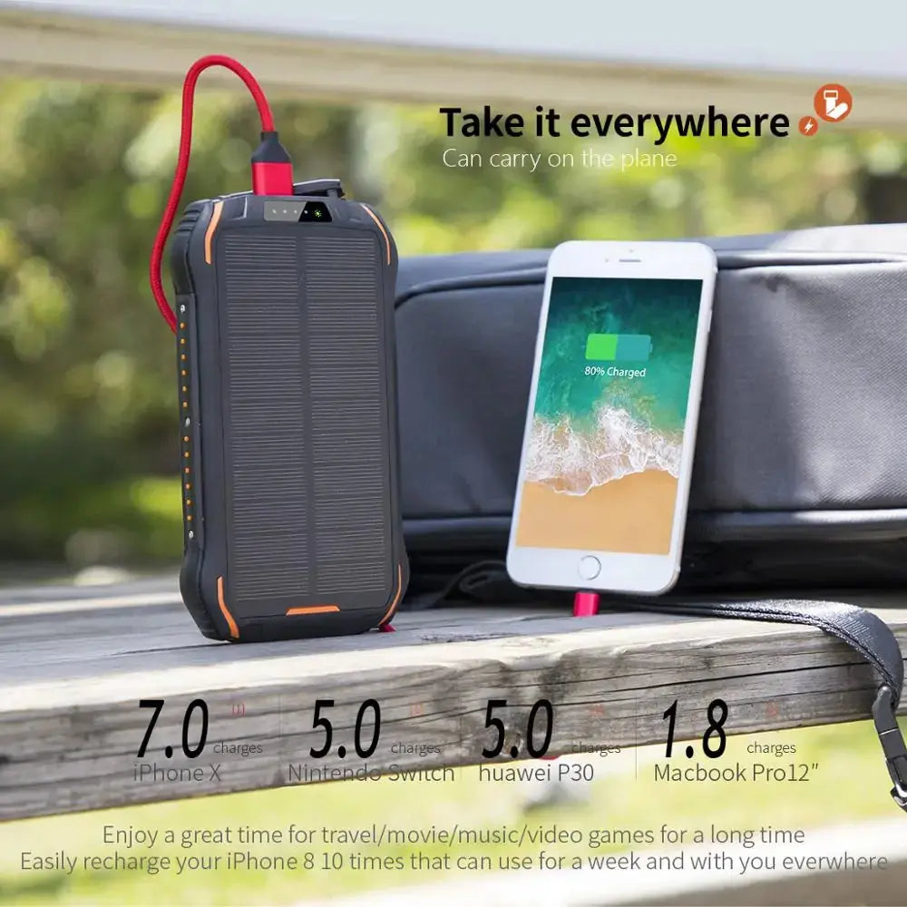 CHDX 26800mah QI Wireless Solar Charger USB power bank Solar Panel wireless charger for mobile phone USB charger new GLR SHOPPING