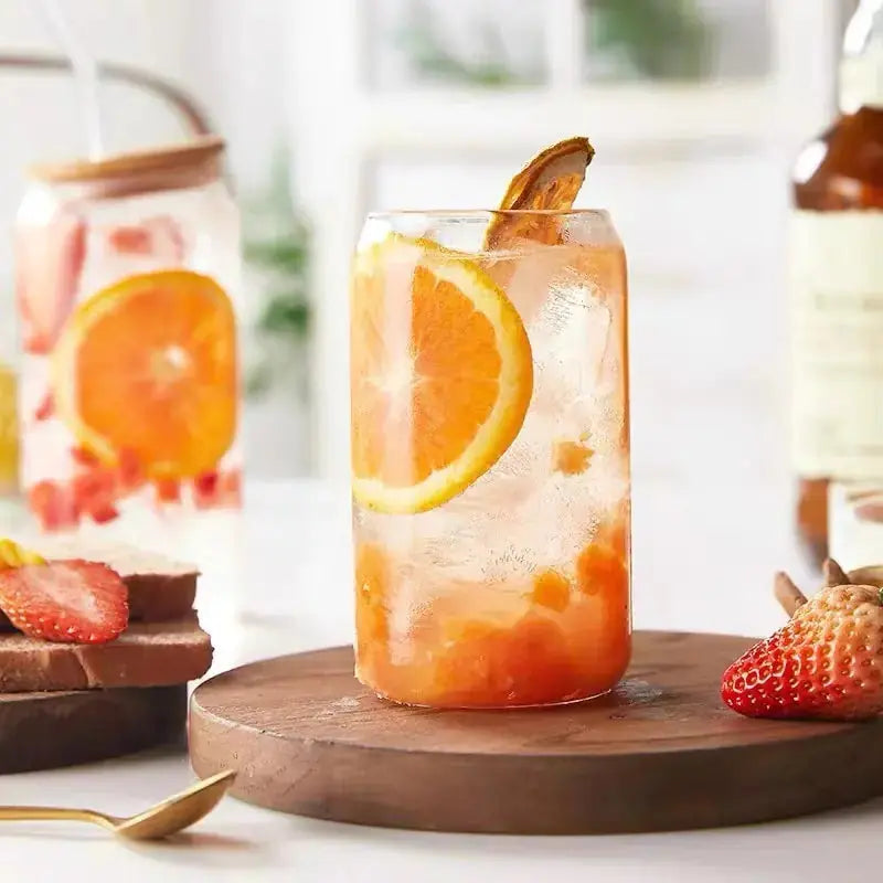 Aesthetic Glass Cup With Lid and Straw GLR SHOPPING