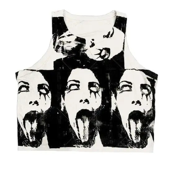 2022 Summer Print Personality Bright Color Sleeveless Y2K Clothes GLR SHOPPING