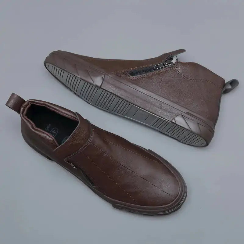 Men Vulcanized Leather Loafer Shoes GLR SHOPPING