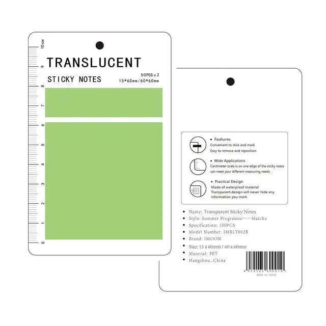 Transparent Waterproof Sticky Notepads GLR SHOPPING
