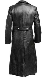 BLACK LEATHER TRENCH COAT