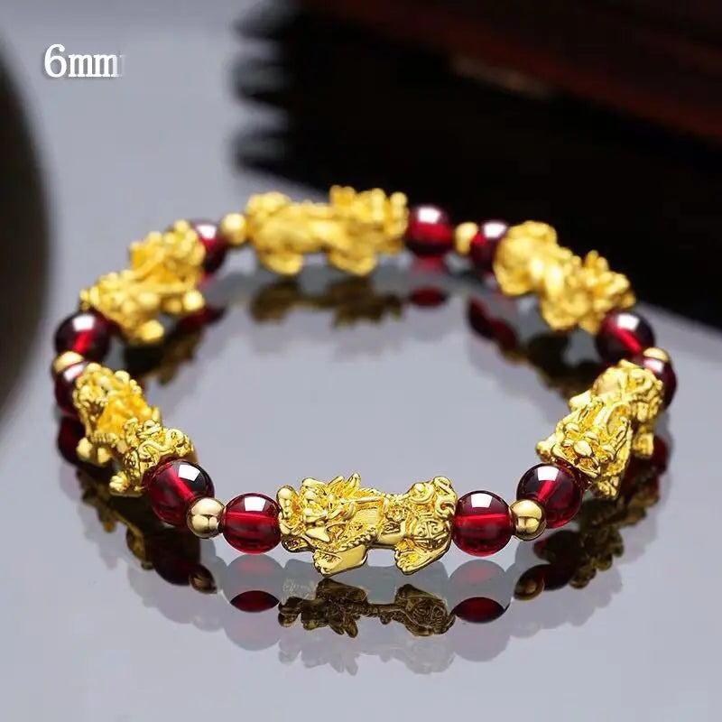 Black Gold Beaded Pixiu Bracelet GLR SHOPPING