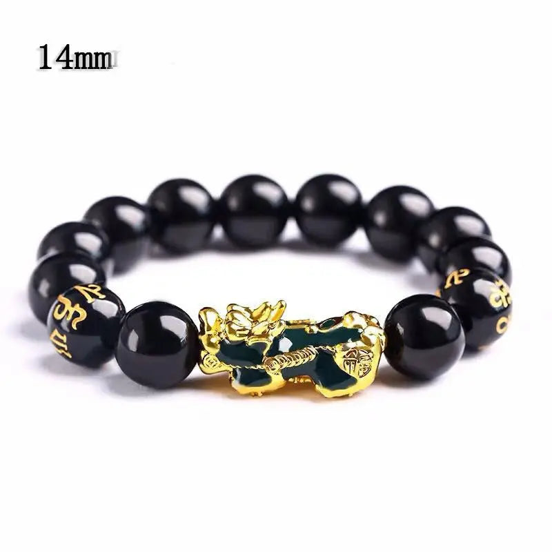 Black Gold Beaded Pixiu Bracelet GLR SHOPPING