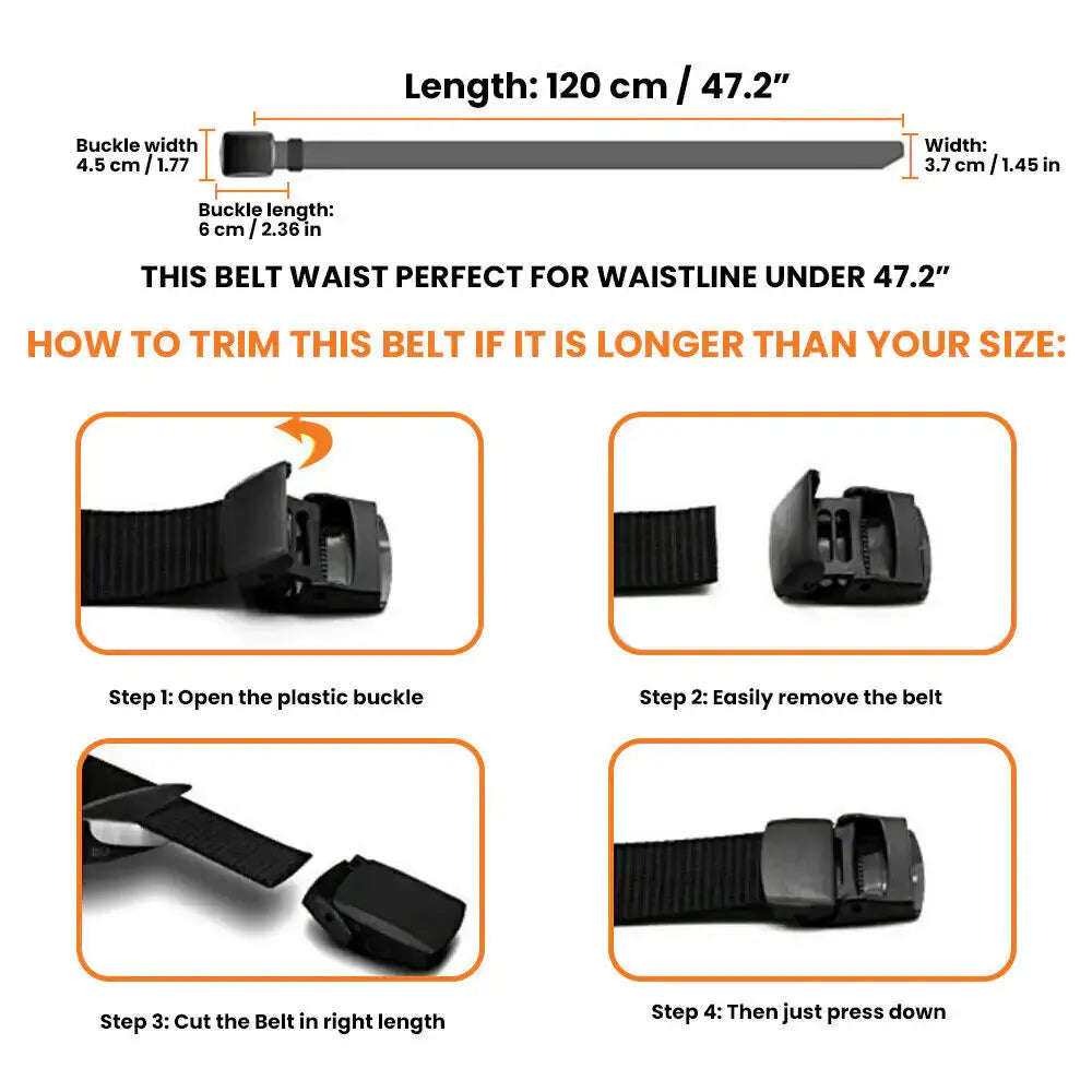 Men's Plastic Cam Buckle Nylon Belt GLR SHOPPING