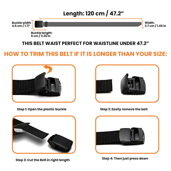 Men's Plastic Cam Buckle Nylon Belt