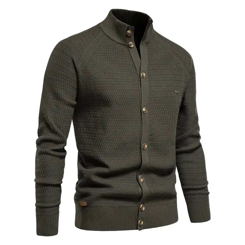 Button Mock Neck Men's Cardigan GLR SHOPPING