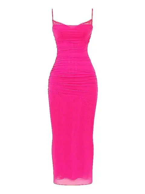Elegant Spaghetti Strap Backless Dress GLR SHOPPING