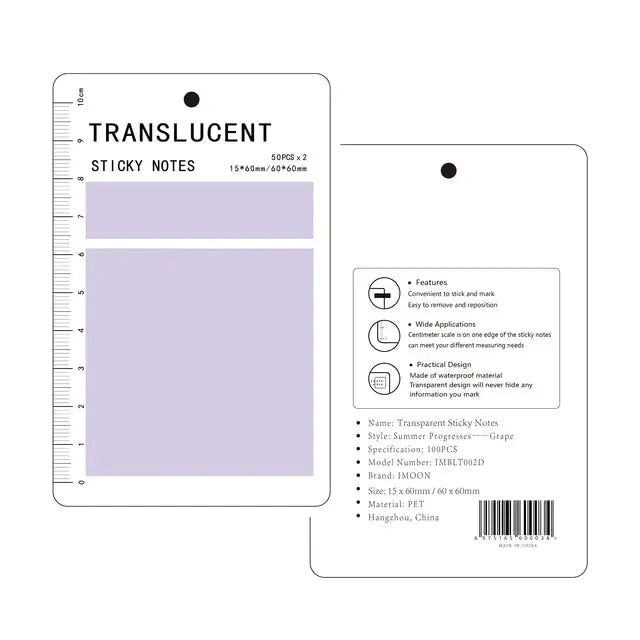 Transparent Waterproof Sticky Notepads GLR SHOPPING