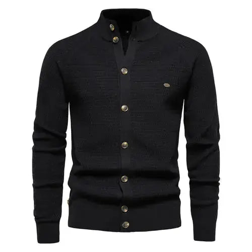 Button Mock Neck Men's Cardigan GLR SHOPPING