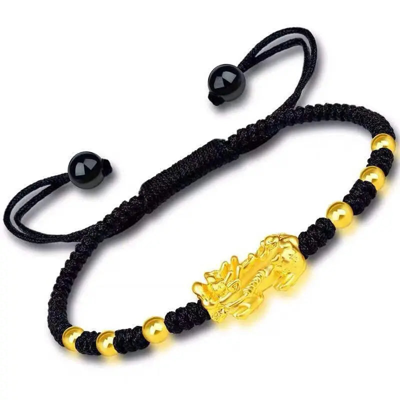 Black Gold Beaded Pixiu Bracelet GLR SHOPPING
