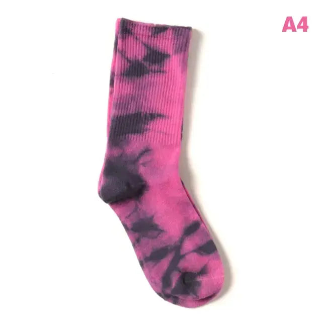 Women Tie-dye Middle Tube Socks GLR SHOPPING