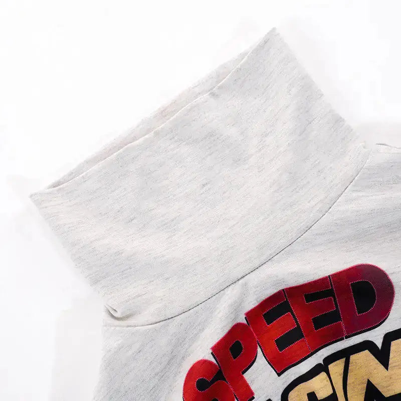 Speed Racing Cropped Knit Turtleneck Top GLR SHOPPING