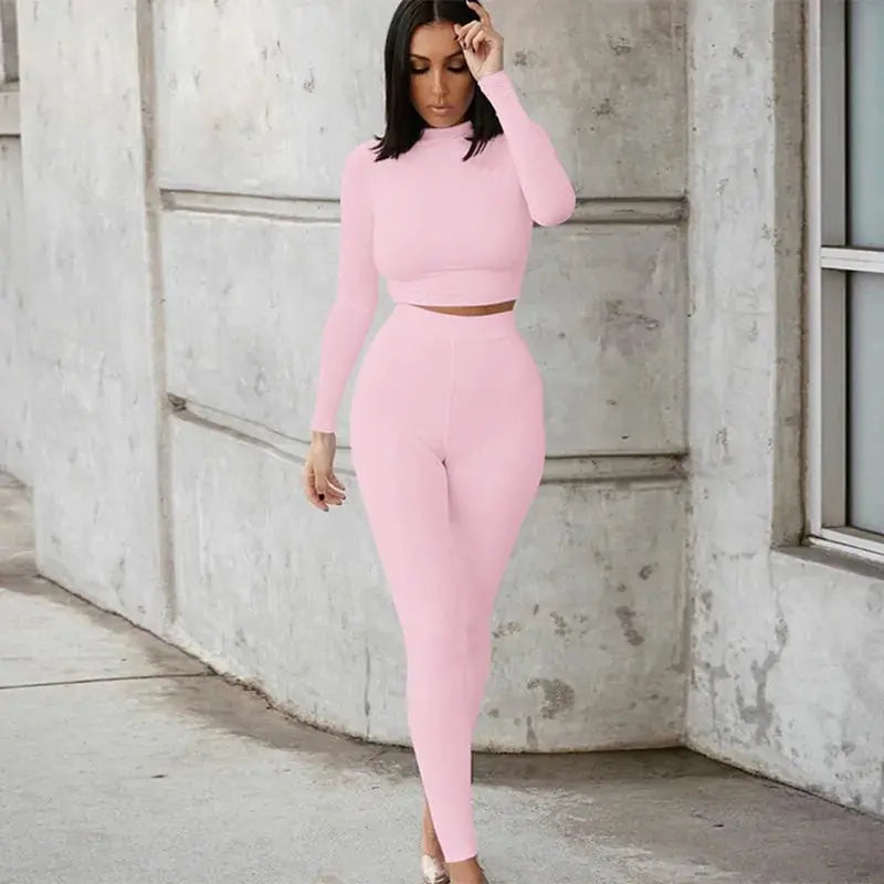 Women Sport Fitness 2 Two Piece Set Tracksuit GLR SHOPPING
