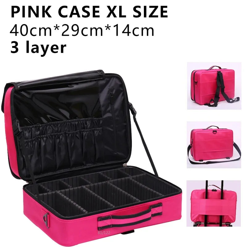 2019 Professional Toiletry Bag Cosmetic Bag Organizer Women Travel Make Up Cases Big Capacity Cosmetics Suitcases For Makeup X32