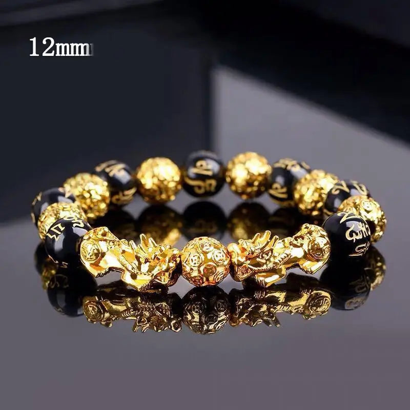 Black Gold Beaded Pixiu Bracelet GLR SHOPPING
