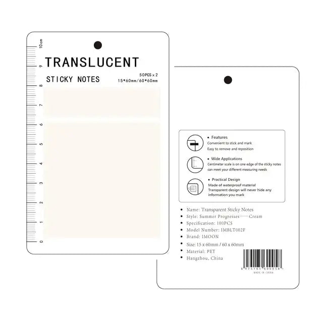 Transparent Waterproof Sticky Notepads GLR SHOPPING