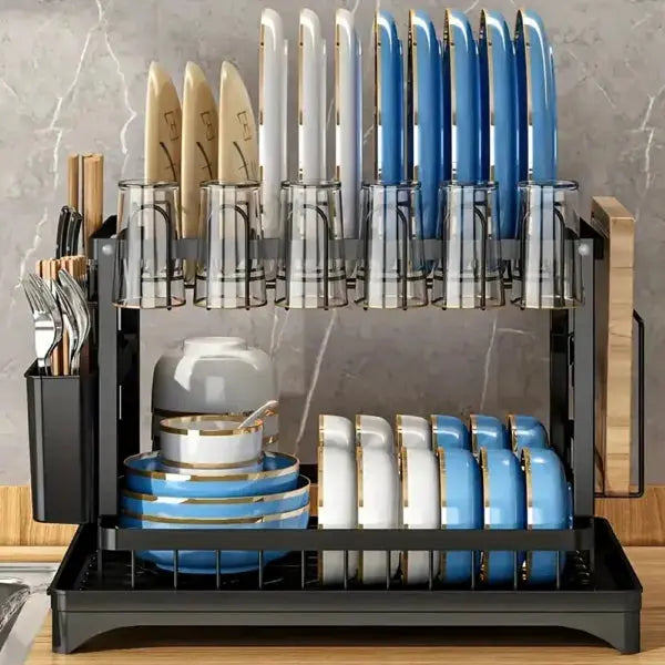 Compact Chef's 2-Tier Dish Organizer GLR SHOPPING