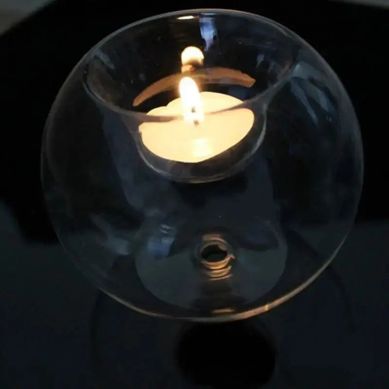 Transparent Glass Candle Holder GLR SHOPPING