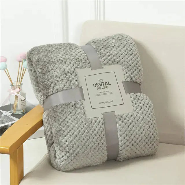 Fluffy Plaid Winter Bed Blankets GLR SHOPPING