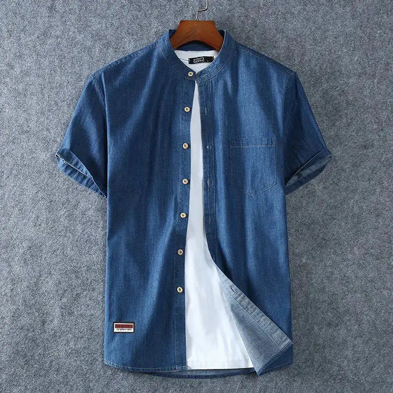 Plus Size Denim Shirt Men GLR SHOPPING